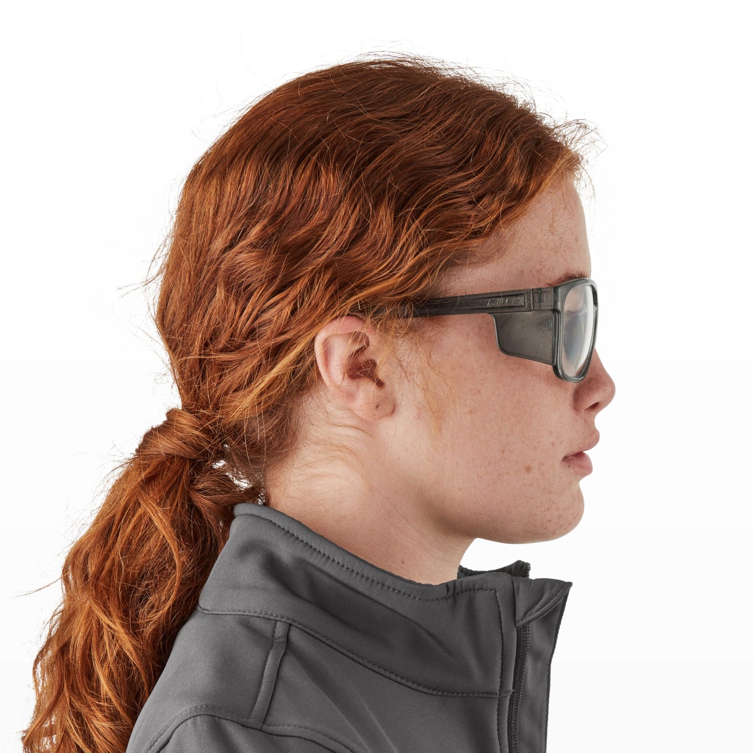 Riley Navigator X Safety Glasses – Clear Lens, Smoked Frame, Anti-Fog/Anti-Scratch