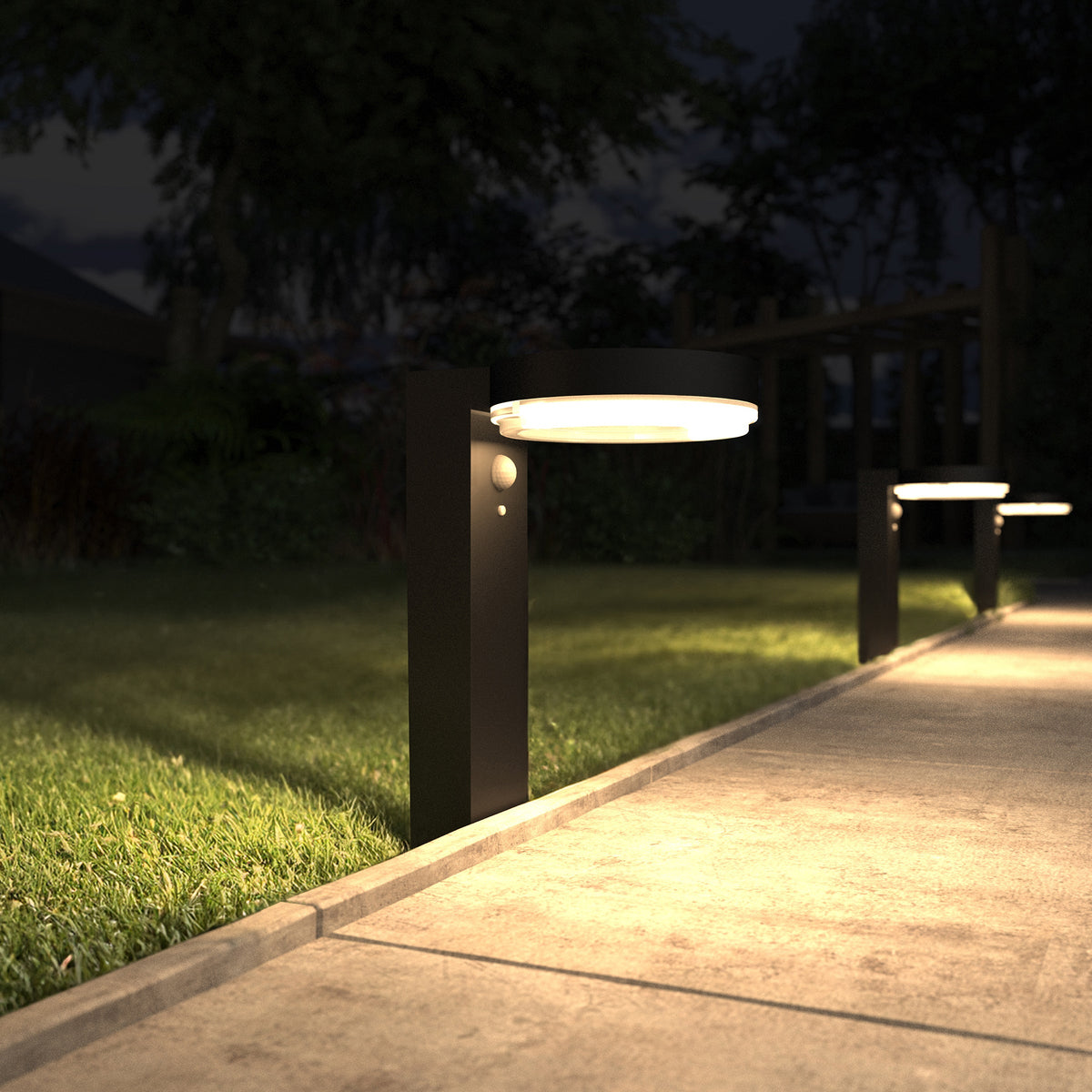 4lite Antheia Solar IP54 Die-Cast Aluminium LED Outdoor Step Light with Built in PIR Motion Sensor