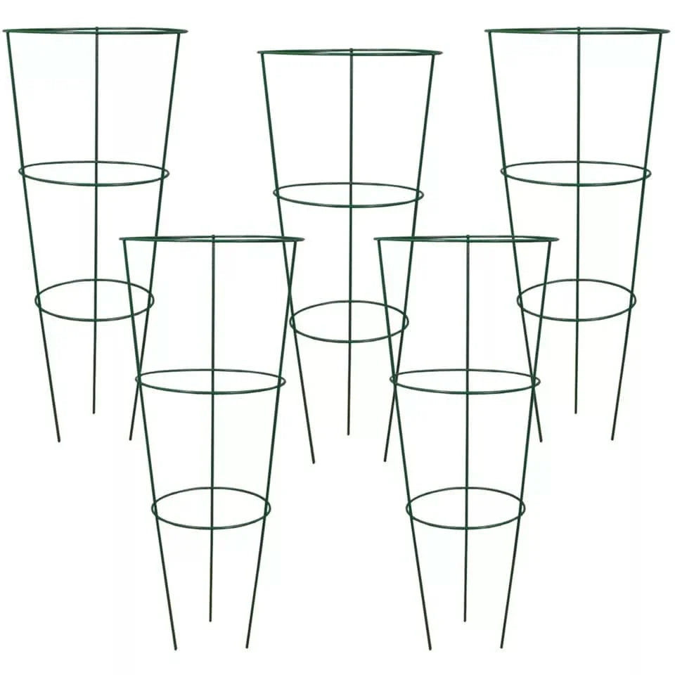 5 Piece Conical Plant Support Trellis Cages for Climbing Plants & Garden Flowers