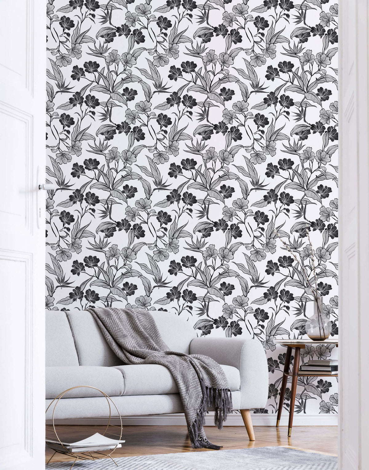 Contour Floral Wallpaper