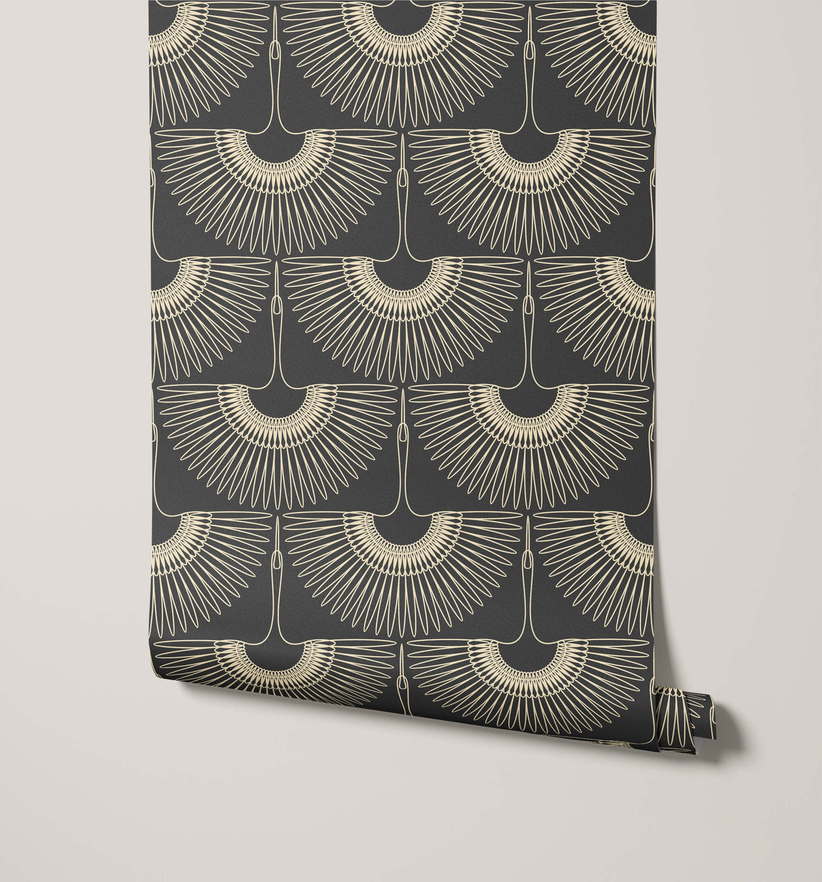 Crane Oriental Geometric Wallpaper