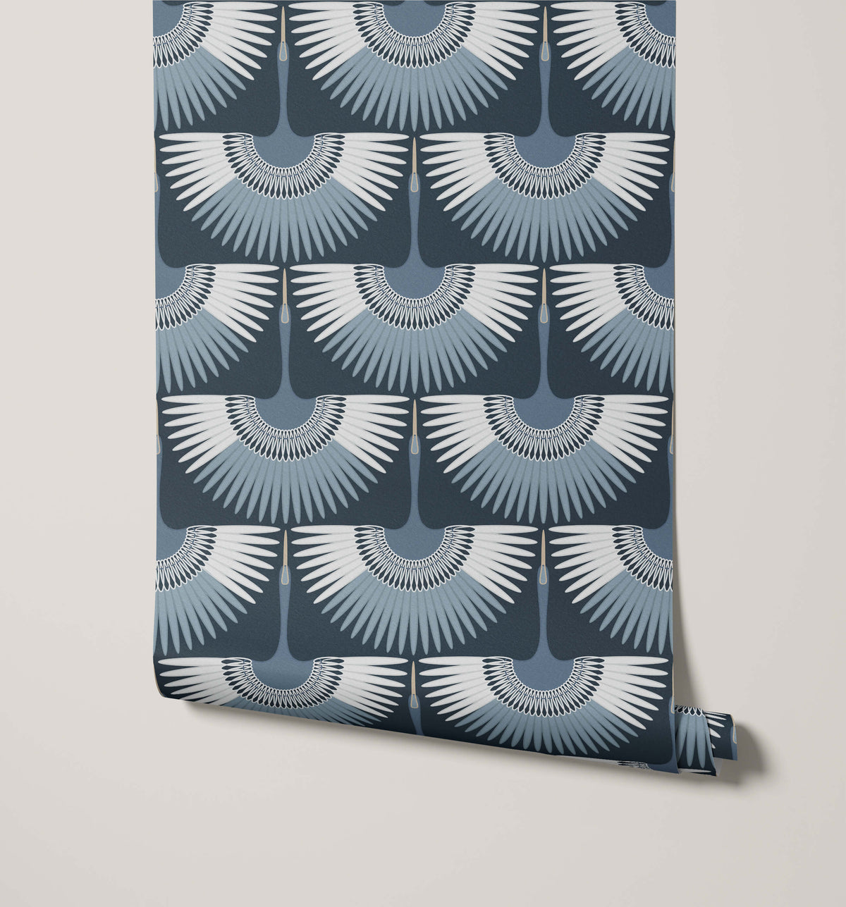 Crane Oriental Geometric Wallpaper