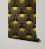 Crane Oriental Geometric Wallpaper