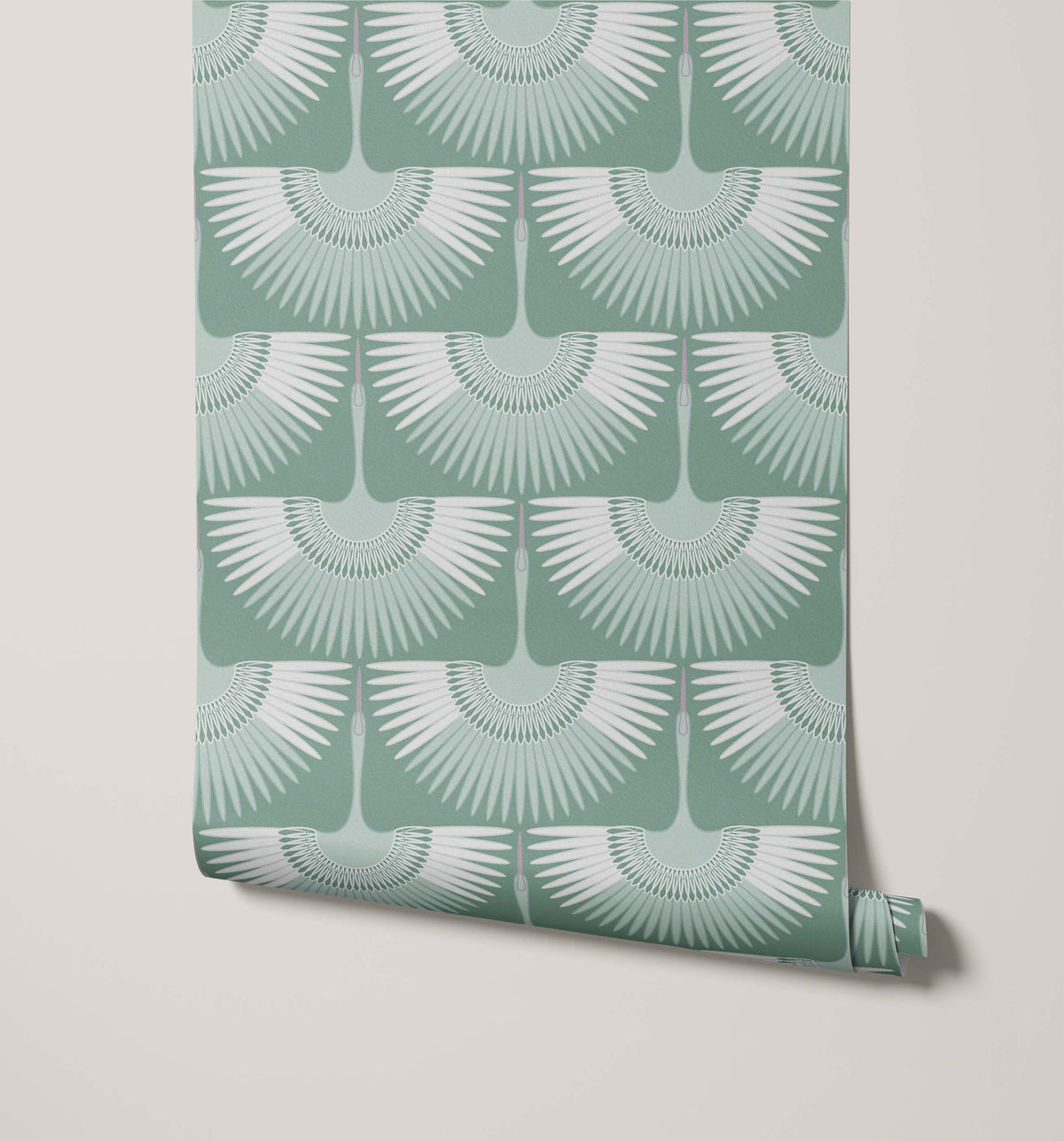 Crane Oriental Geometric Wallpaper