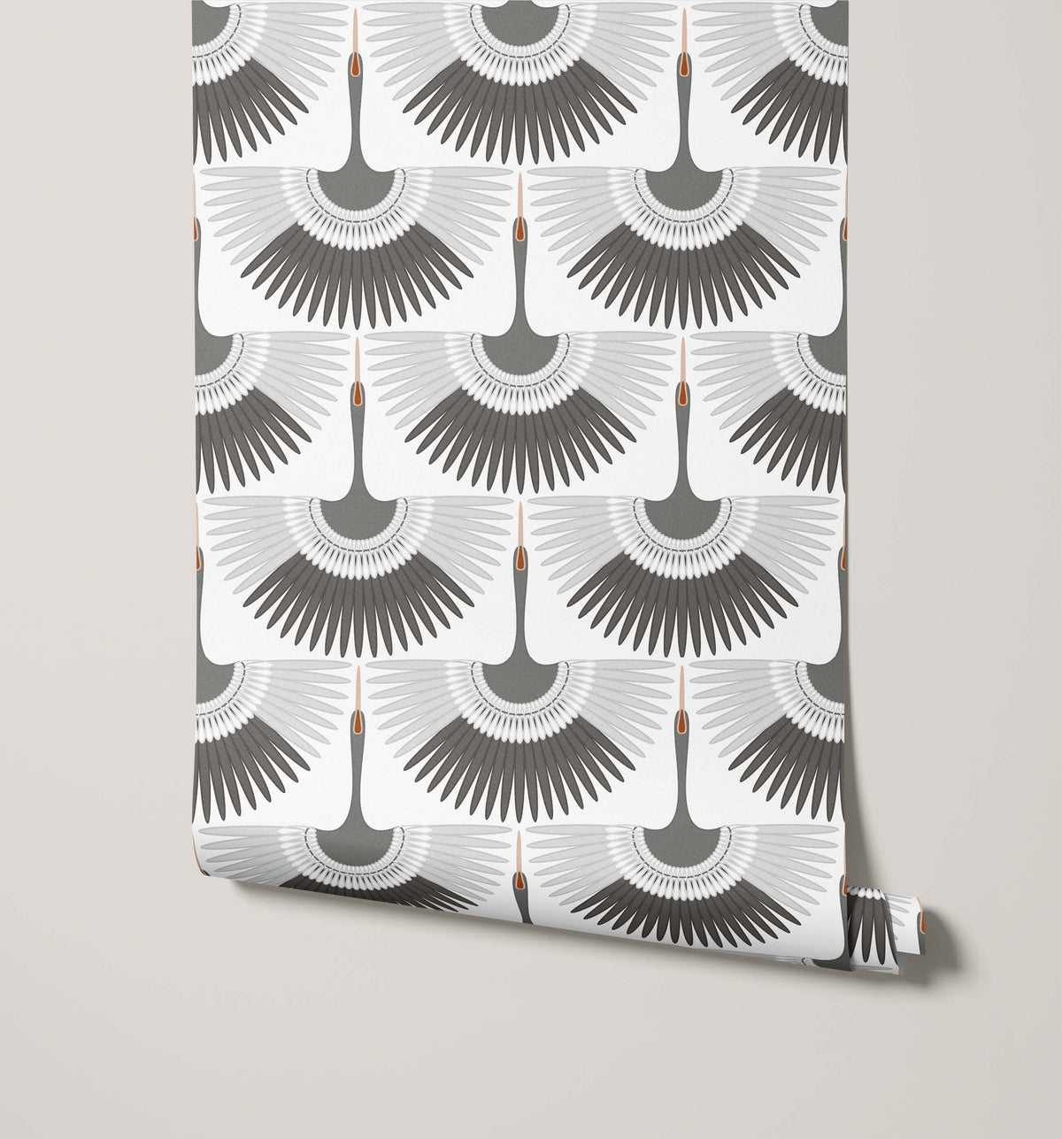 Crane Oriental Geometric Wallpaper