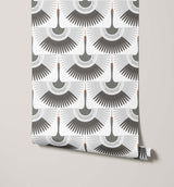 Crane Oriental Geometric Wallpaper