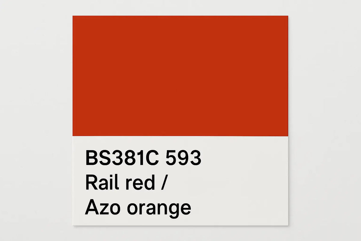 381C 593 Rail red / Azo orange 400ml Aerosol Available in any Finish