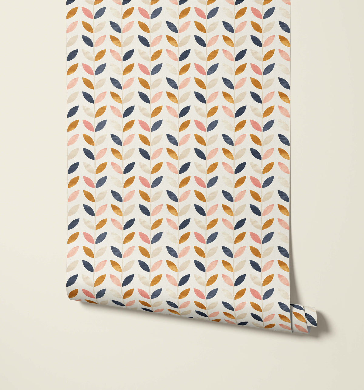 Cynthia Mid Century Leaf Wallpaper