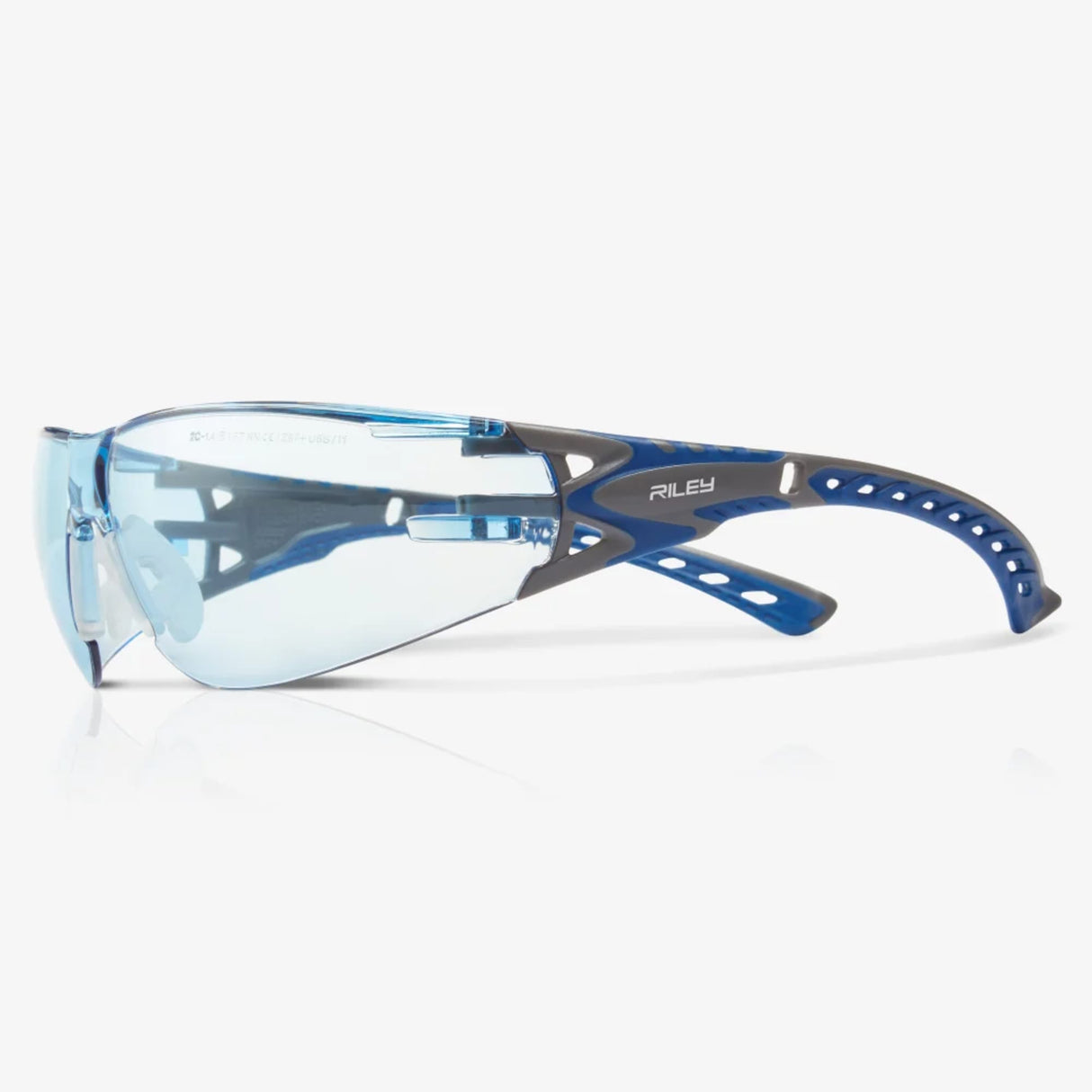 Riley Stream Evo Eco Safety Glasses – Blue Tint, Anti-Fog, Wrap-Around, Metal-Free