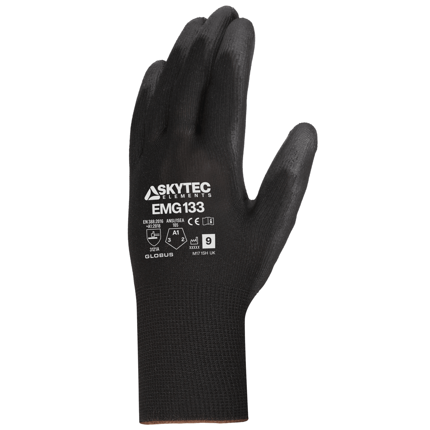 SKYTEC ELEMENTS EMG133 Black Multi Purpose PU Palm Coated Work Gloves (PACK of 10 PAIRS)