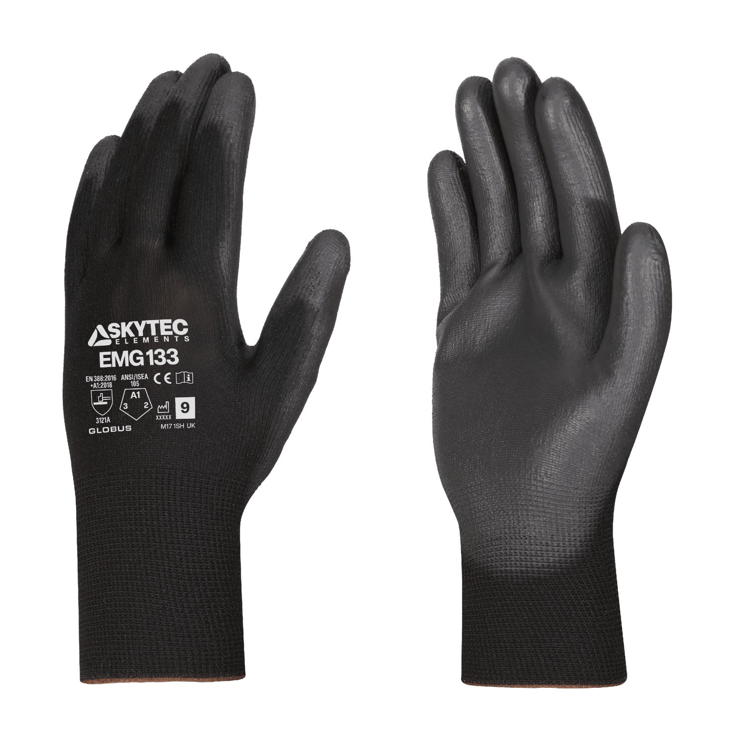 SKYTEC ELEMENTS EMG133 Black Multi Purpose PU Palm Coated Work Gloves (PACK of 120 PAIRS)