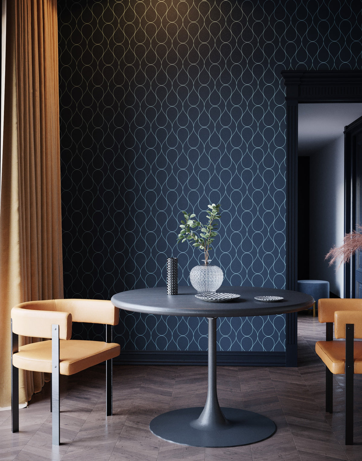 Drip Geometric Teardrop Line Wallpaper