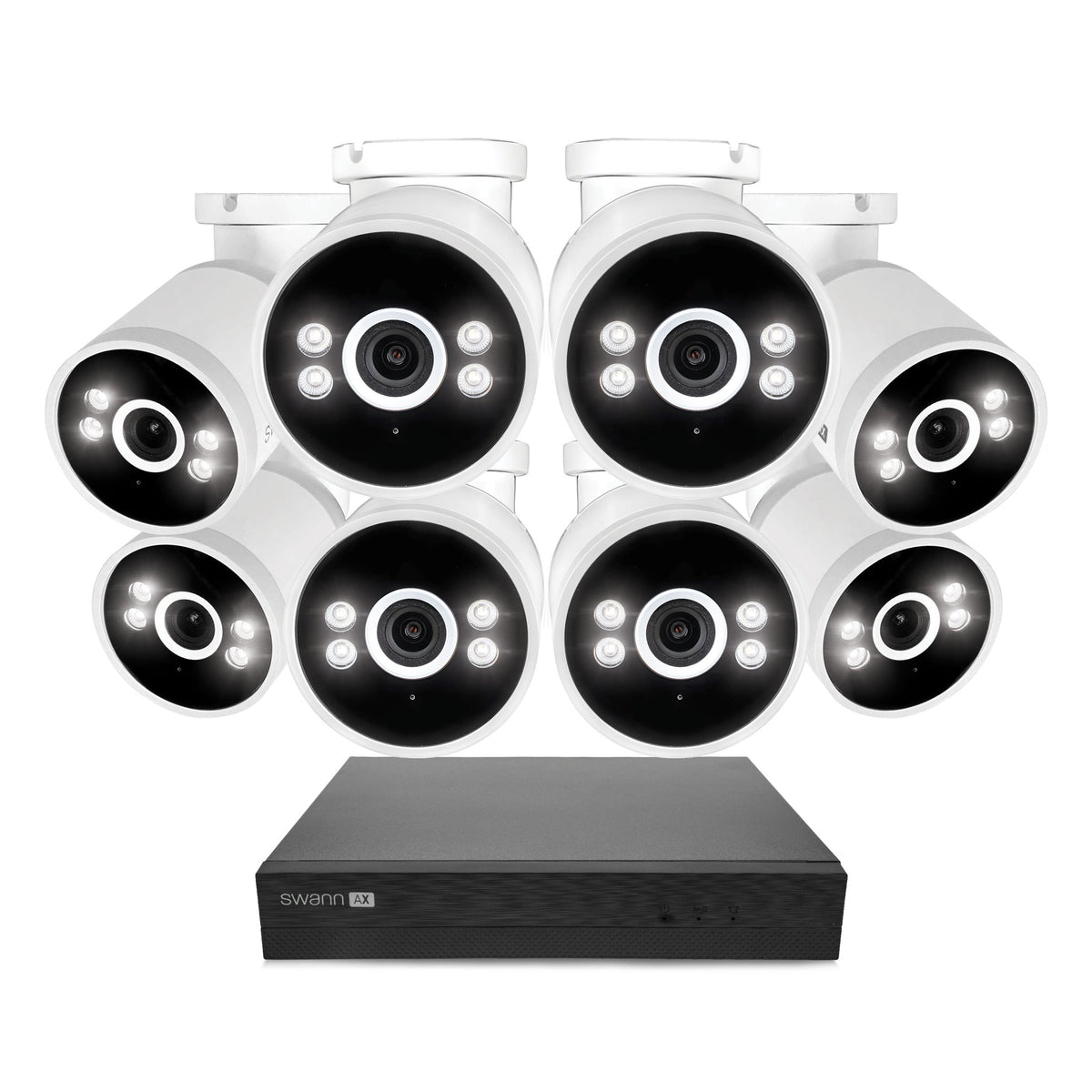 Swann AdvancedX 4K 2TB 16-Channel Wired PoE NVR CCTV with 8 Bullet Camera Kit