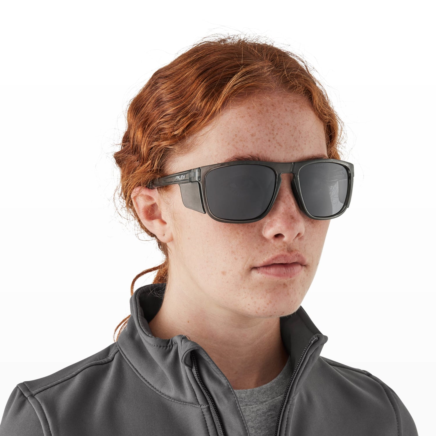 Riley Navigator X Safety Sunglasses – Polarised Lens, Smoked Frame, Anti-Fog/Anti-Scratch