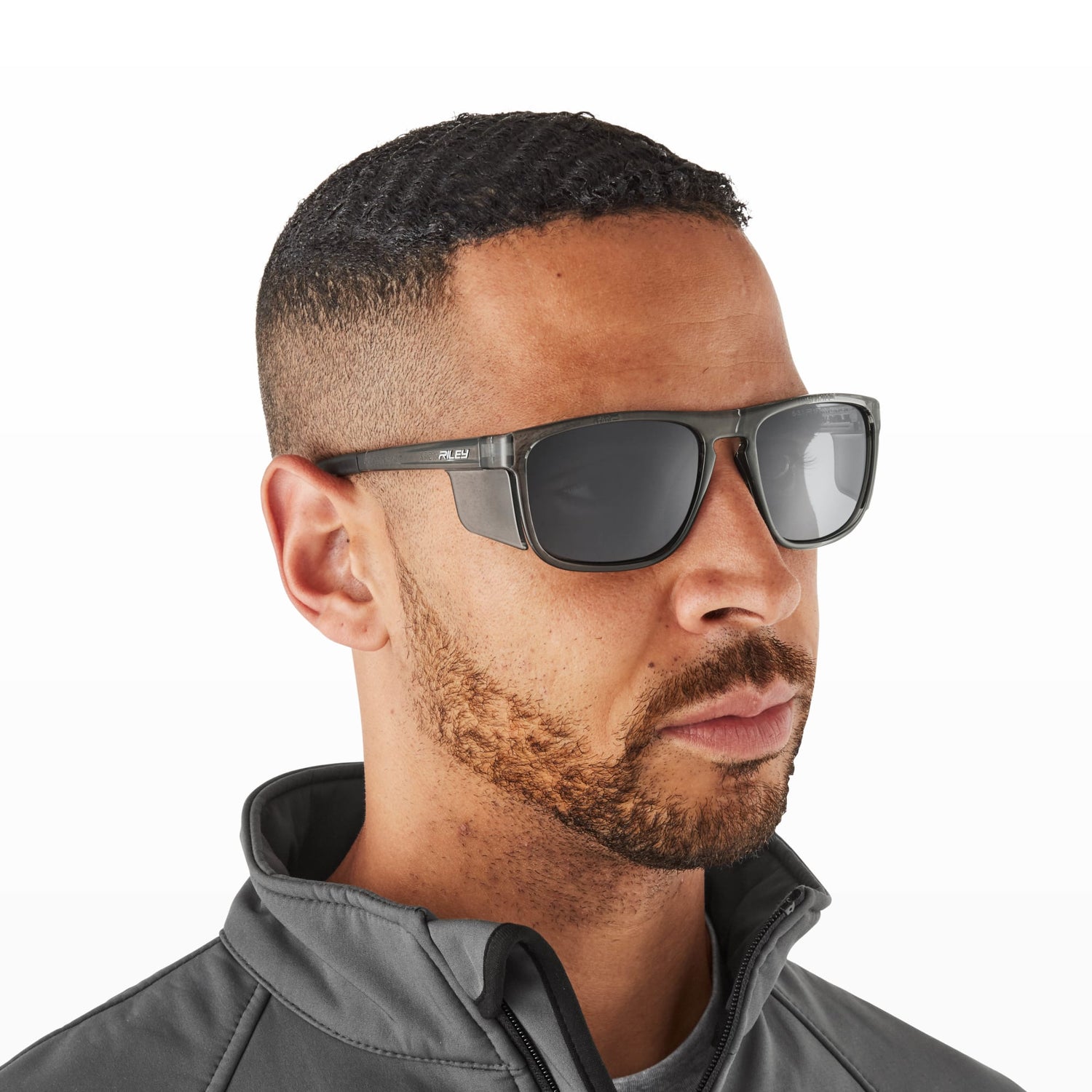 Riley Navigator X Safety Sunglasses – Polarised Lens, Smoked Frame, Anti-Fog/Anti-Scratch