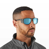 Riley Navigator X Safety Sunglasses – Blue Mirror Revo, Smoked Frame, Anti-Fog/Anti-Scratch