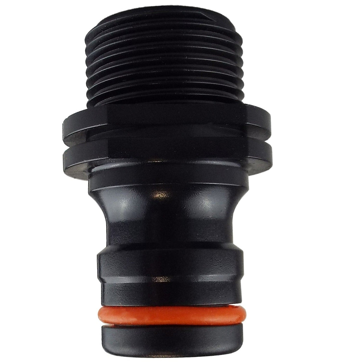 Male Tap Connector 3/4" BSPM - Max Flo, Black/Orange