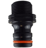 Male Tap Connector 3/4" BSPM - Max Flo, Black/Orange