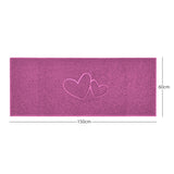 "Double Heart" Embossed Loofah Textured Spaghetti Doormat