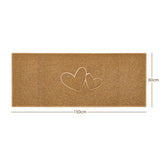 "Double Heart" Embossed Loofah Textured Spaghetti Doormat