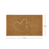 "Double Heart" Embossed Loofah Textured Spaghetti Doormat