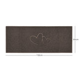 "Double Heart" Embossed Loofah Textured Spaghetti Doormat