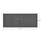 "Double Heart" Embossed Loofah Textured Spaghetti Doormat