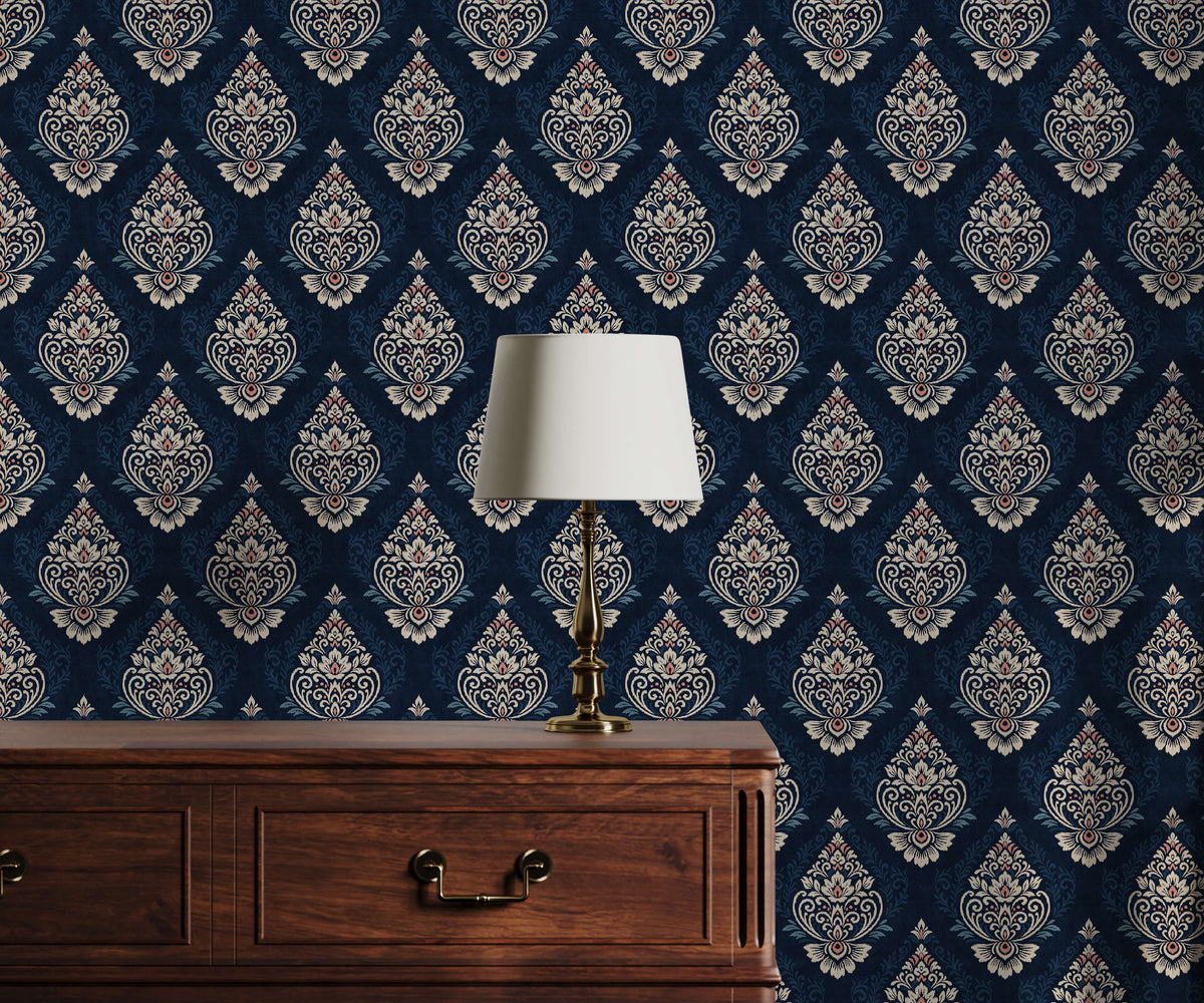 Ezra Damask Medallion Wallpaper