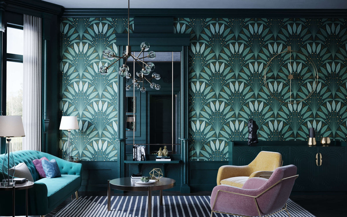 Frond Art Deco Wallpaper
