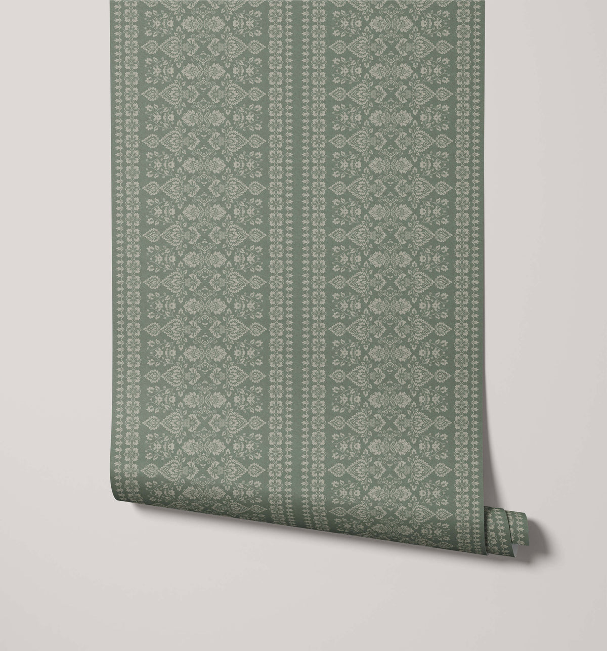 Hallen Damask Floral Stripe Wallpaper