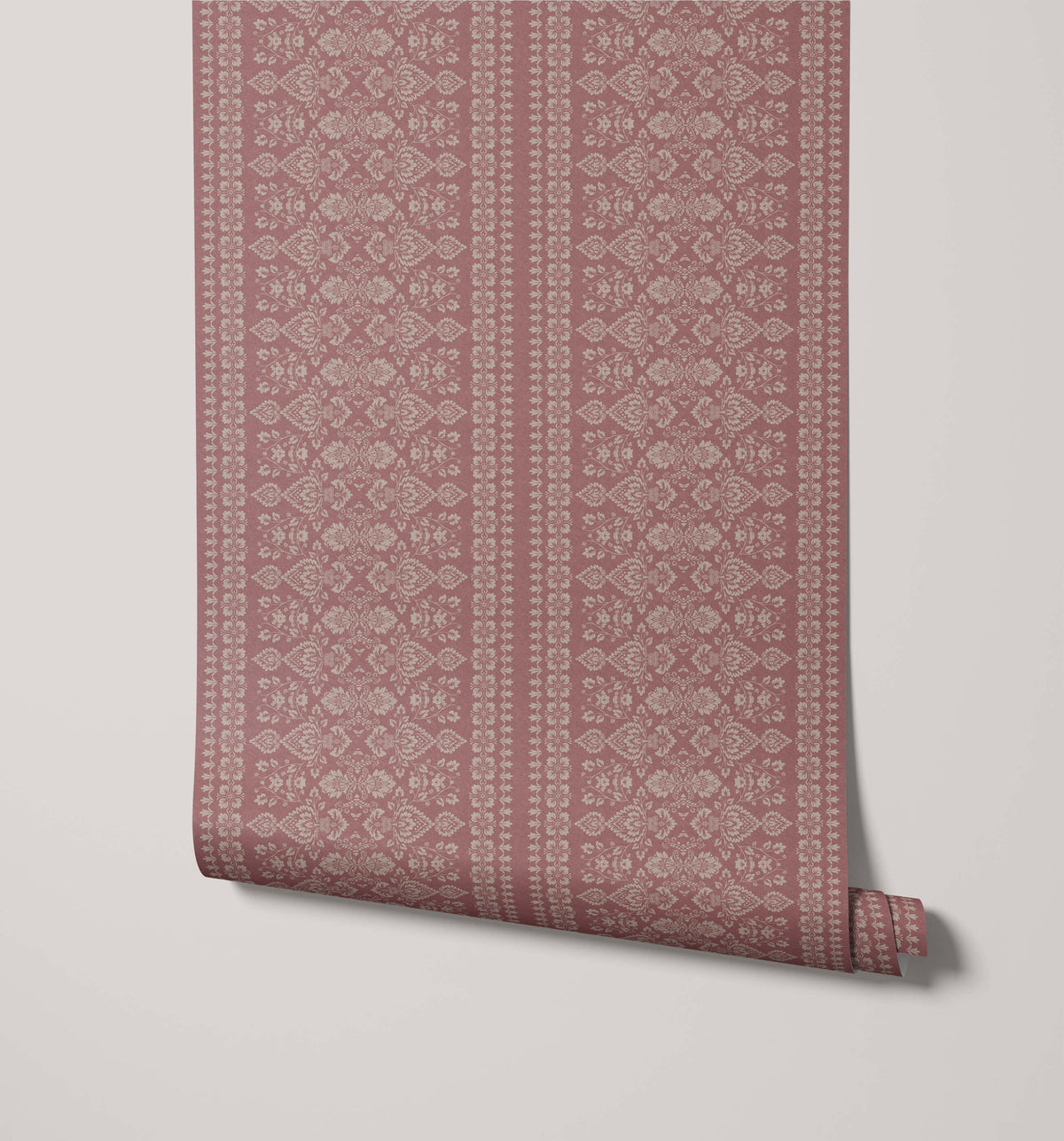 Hallen Damask Floral Stripe Wallpaper