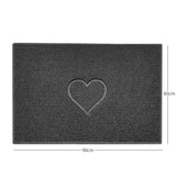"Heart" Embossed Loofah Textured Spaghetti Door Mat