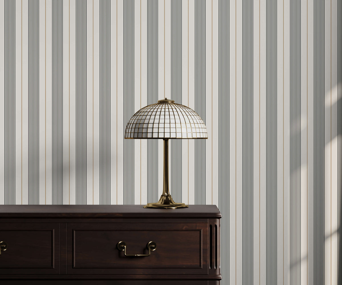 James Sophisticated Pinstripe Wallpaper