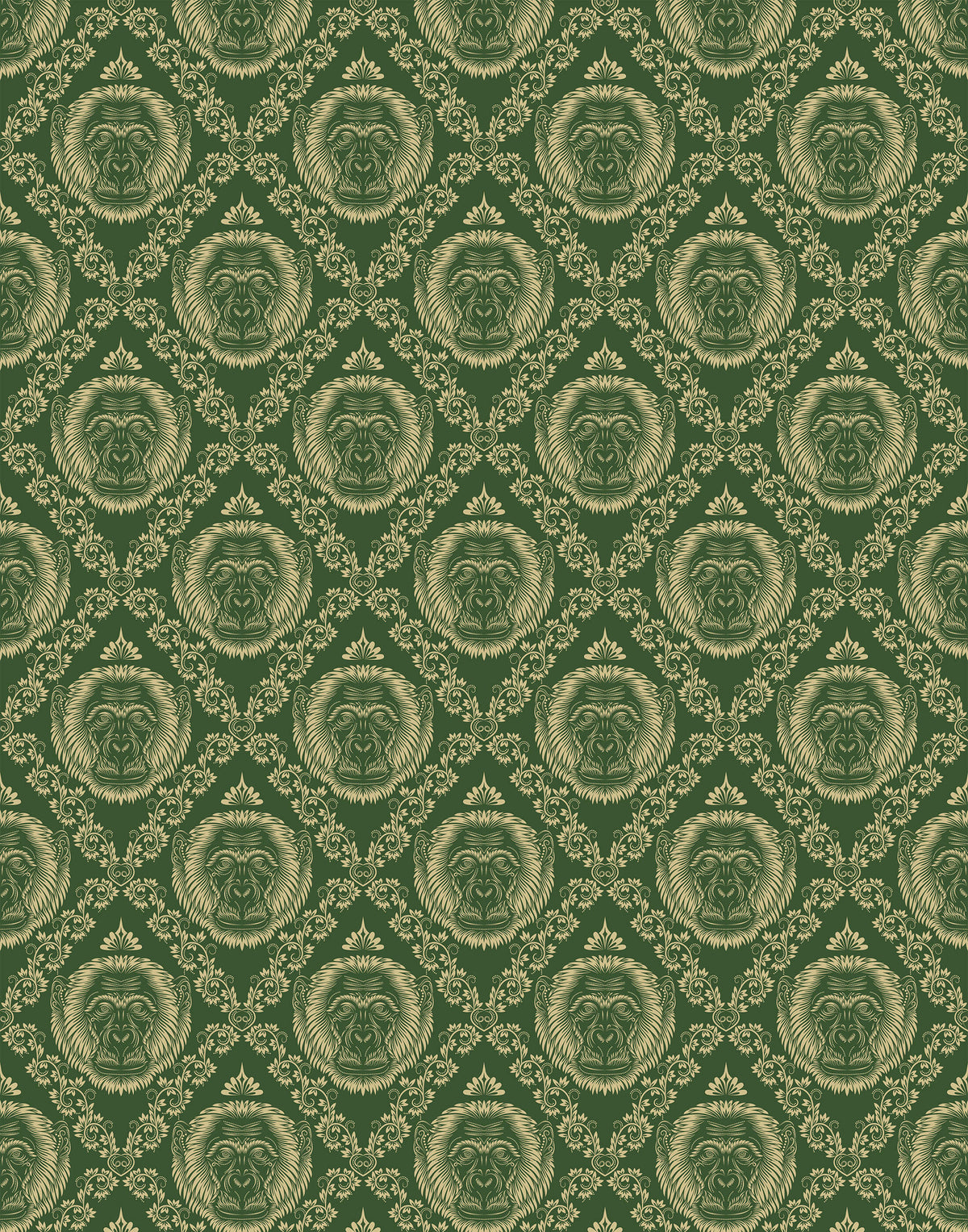 Kang Opulent Aesthetics Baroque-style Monkey Wallpaper