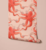 Kos Enchanting Charm Red Octopus Wallpaper