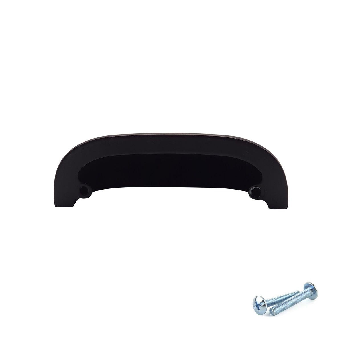 M4TEC Matte Black Cup Handle 64mm Modern Zinc Drawer & Kitchen Cabinet Pull (VG5 Series)