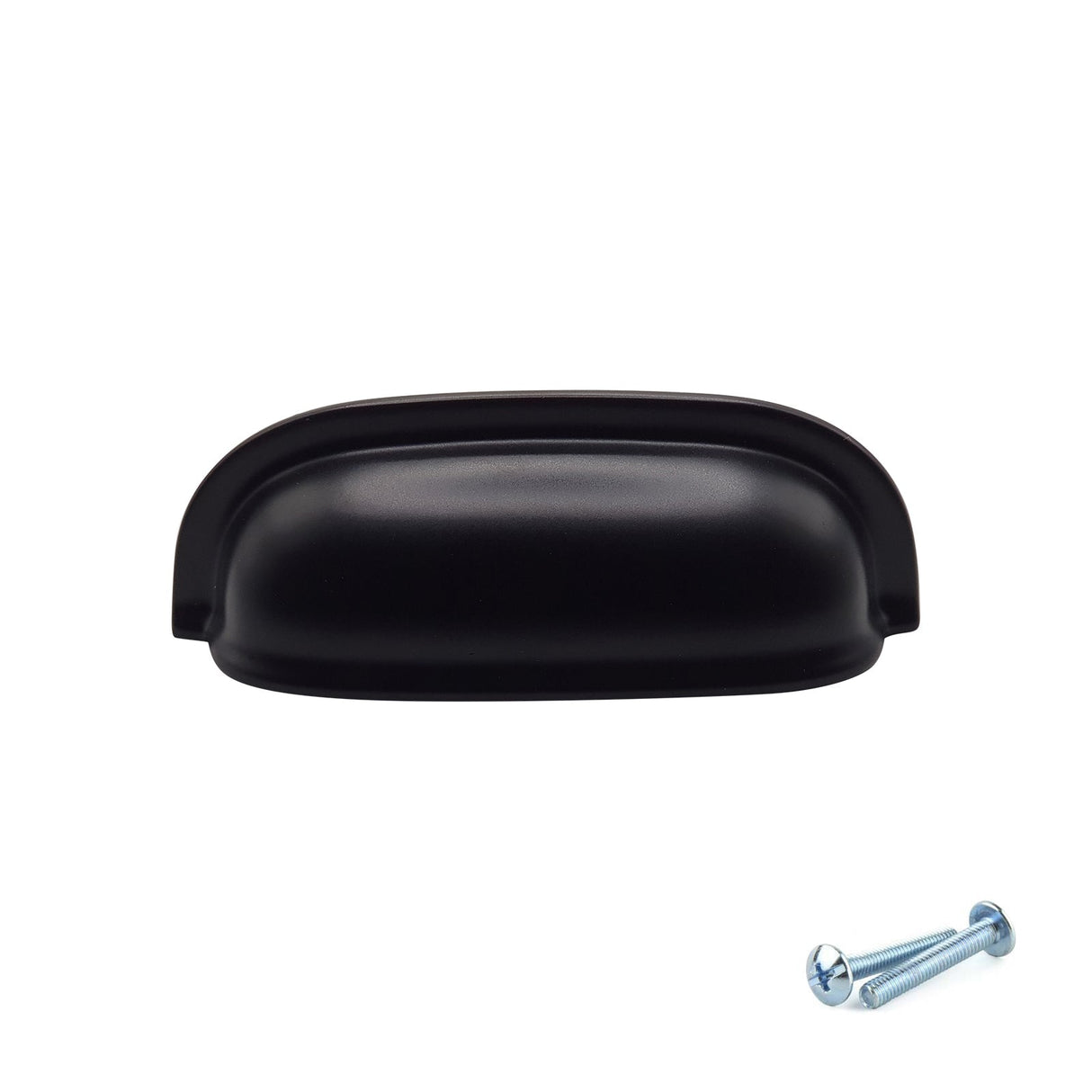 M4TEC Matte Black Cup Handle 64mm Modern Zinc Drawer & Kitchen Cabinet Pull (VG5 Series)