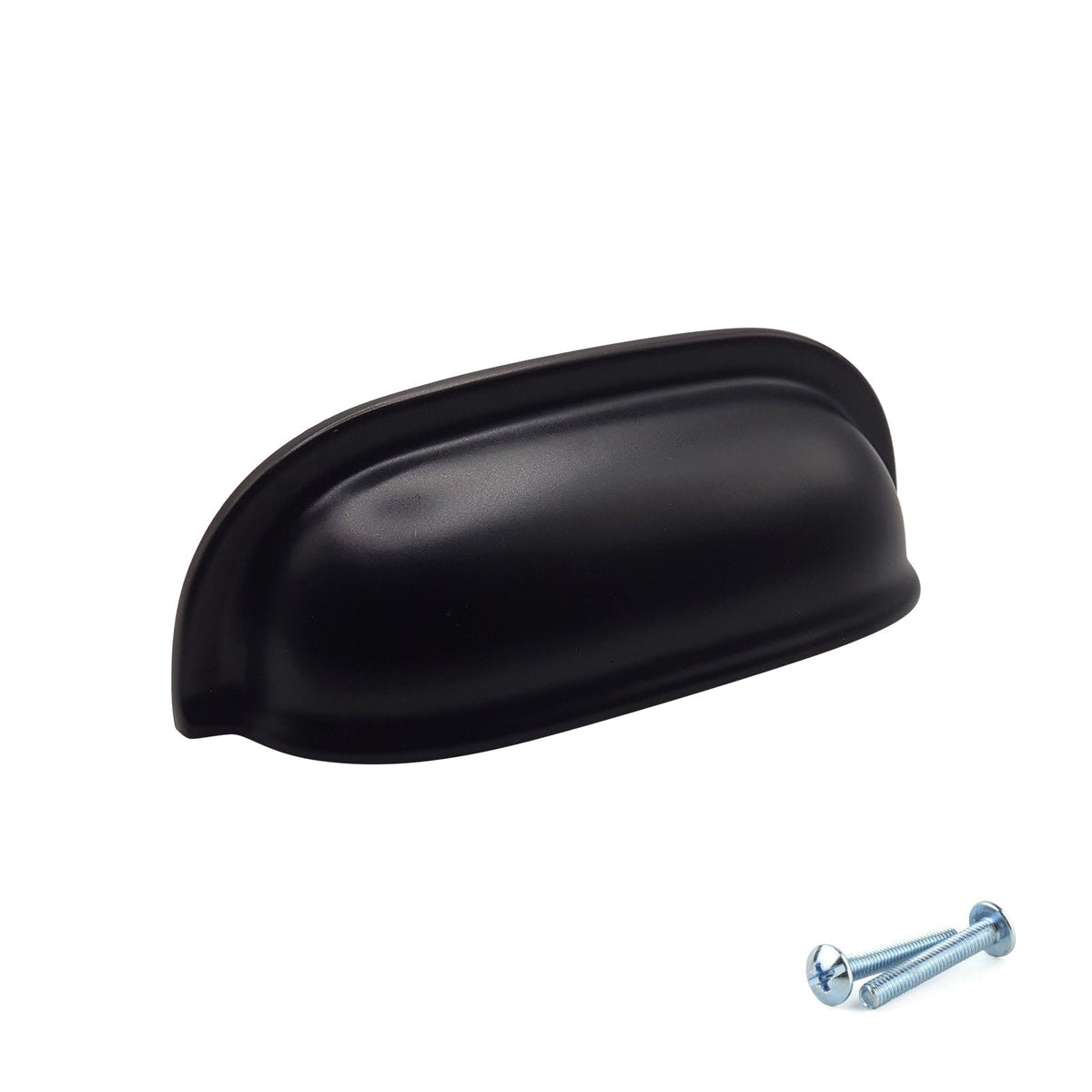 M4TEC Matte Black Cup Handle 64mm Modern Zinc Drawer & Kitchen Cabinet Pull (VG5 Series)