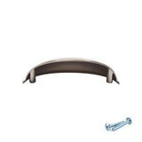 M4TEC 77mm Brushed Nickel Cup Handle - Modern Zinc Kitchen Cabinet & Drawer Pull (VG6 Series)