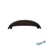 M4TEC 77mm Brushed Nickel Cup Handle - Modern Zinc Kitchen Cabinet & Drawer Pull (VG6 Series)