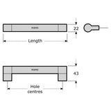 M4TEC Aird Stainless Steel Handle – Cabinet, Cupboard & Drawer Door Handle (M9 Series)