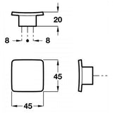 M4TEC Argyll Q3 Square Cupboard Knob – Polished Chrome Cabinet, Drawer & Door Handle