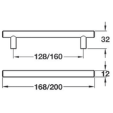 M4TEC Ballater D5 Black T-Bar Handle – Modern Cabinet, Cupboard & Door Handle