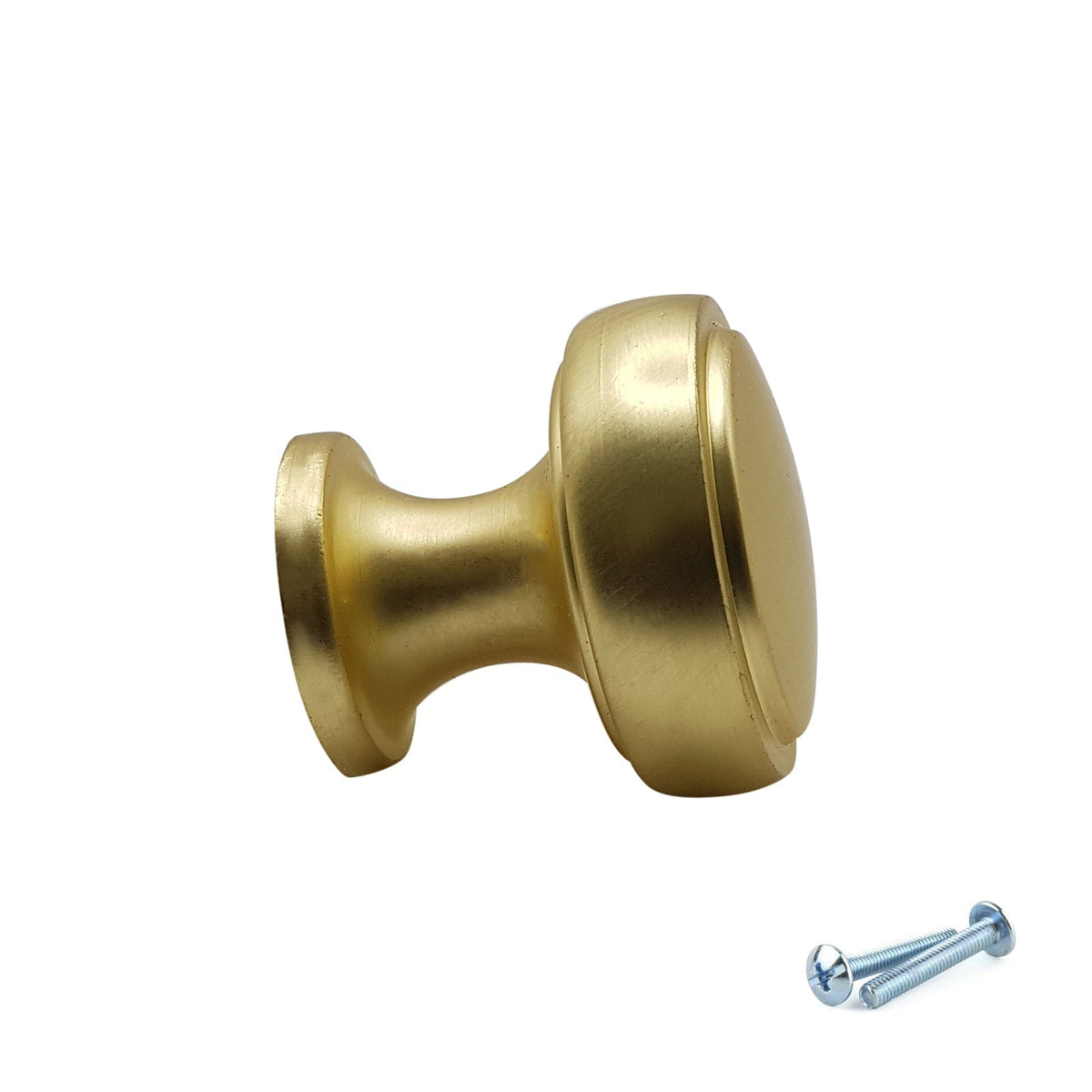 M4TEC Brushed Brass Flat Disc Knob Handle – VG7 Series (28mm Cabinet, Drawer & Cupboard Knob)