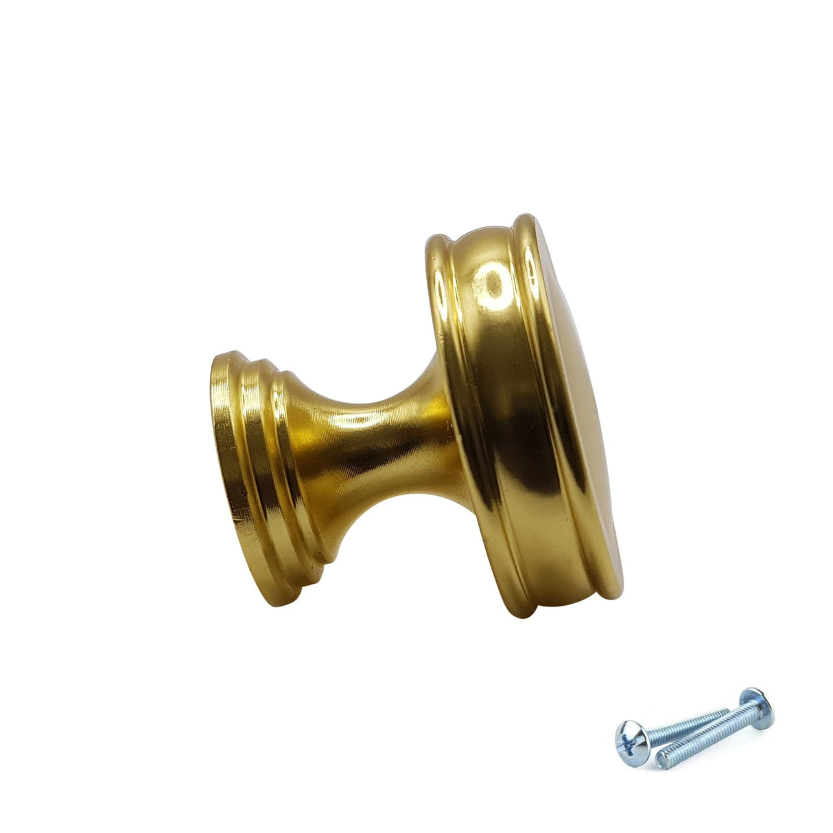 M4TEC Brushed Brass Flat Disc Knob Handle – VG7 Series (30mm Cabinet, Drawer & Cupboard Knob)