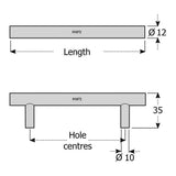 M4TEC Edderton T-Bar Handle – Chrome Cabinet, Cupboard & Door Handle (F5 Series)