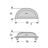 M4TEC Gillock F9 Nickel Cup Pull Handle – 92mm Brushed Nickel Cabinet & Drawer Cup Handle