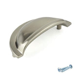 M4TEC Gillock F9 Nickel Cup Pull Handle – 92mm Brushed Nickel Cabinet & Drawer Cup Handle