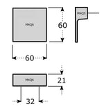 M4TEC Inverbeg Q6 Square Cupboard Knob Handle – Modern Polished Chrome or Stainless Steel Cabinet Handle