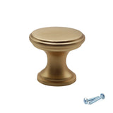 M4TEC Brushed Brass Flat Disc Knob Handle – VG7 Series (25mm Cabinet, Drawer & Cupboard Knob)